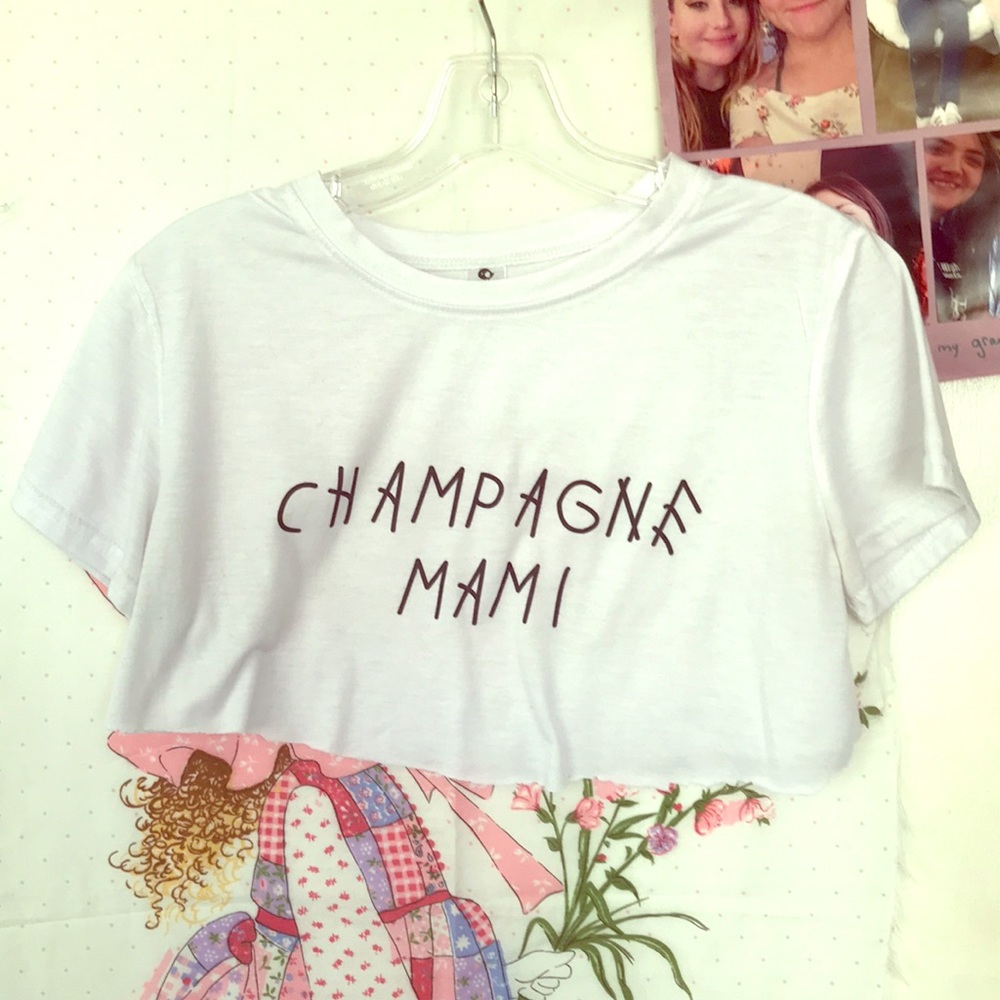 Champagne mami crop top